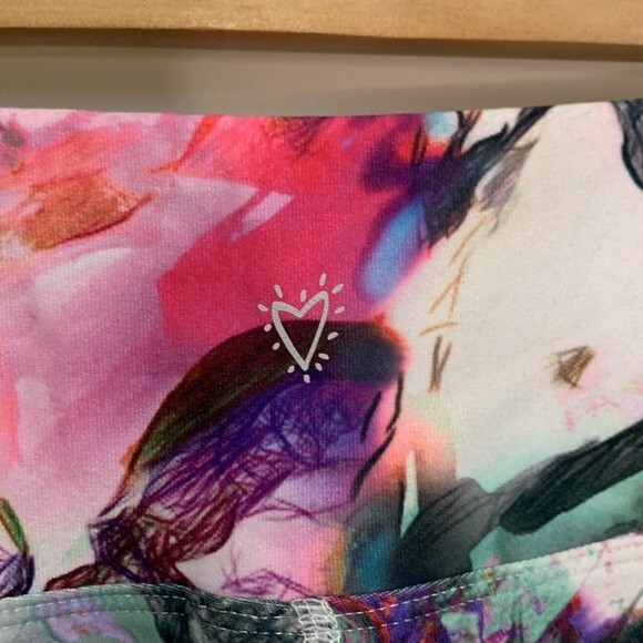 Betsey Johnson Multicolored Floral Mid-Rise Cropped Leggings Size S - Picture 7 of 10